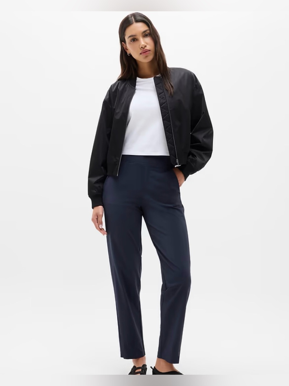Brooklyn Mid Rise Ankle Pant in Navy Athleta 14P